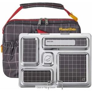 PlanetBox Stainless Steel Lunchbox with Black Carry Bag